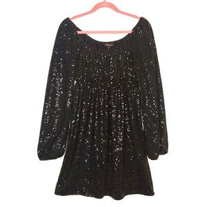 Betsey Johnson Sequin Jersey Off Shoulder Dress S